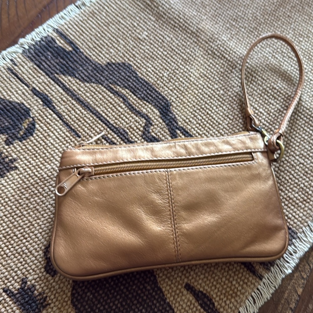 Leopard Print Tan Wristlet Clutch - Picture 6 of 8